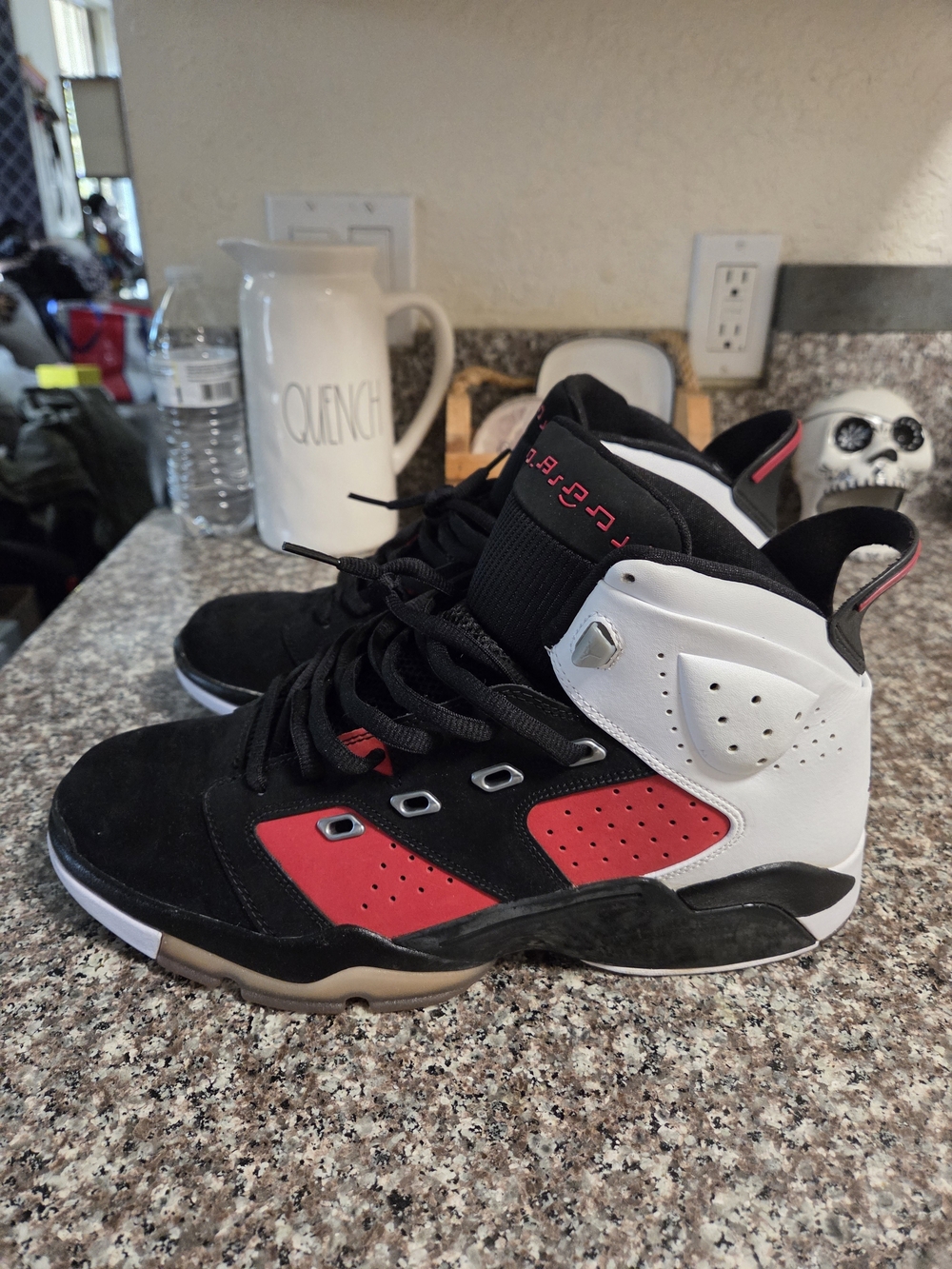 Jordan 6-17-23 Black, Red & White Retro Basketball Shoes